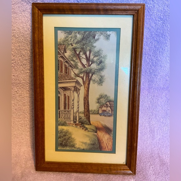 Kay Lamb Shannon Vintages Print. Country Home Porch. 13x8.Framed - Picture 1 of 2